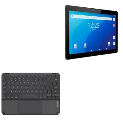 BoxWave Keyboard Compatible with Gateway 10.1in Android Tablet - SlimKeys Bluetooth Keyboard with Trackpad, Portable Slim TouchPad - Jet Black