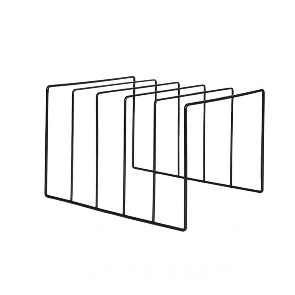 TOMYEUS CD Storage Holder Record Storage Holder Stand  Coated Metal Wire Rack Holds up to 50 Album Lps,Simple and Contemporary Concept Design for 12Records CD Rack