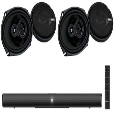 Memphis (4) Audio PRX6903 6x9 3-Way Car Audio Speakers+Bluetooth Soundbar w/Sub