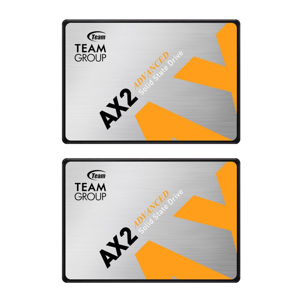 TEAMGROUP AX2 2TB 2 Pack 3D NAND TLC 2.5 Inch SATA III Internal Solid State Drive SSD (Read Speed 540 MB/s) Compatible with Laptop & PC Desktop T253A3002T0C1P1