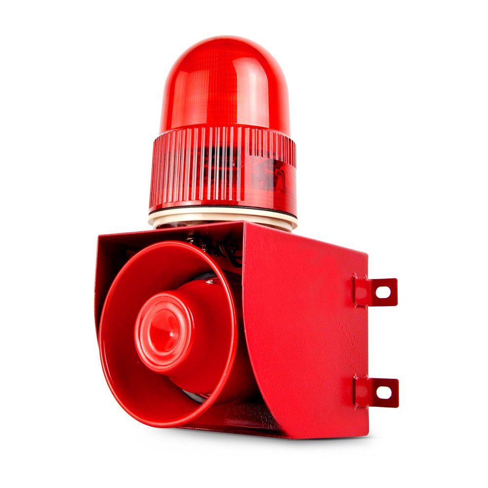 Industrial Sound and Light Alarm - LED Strobe Warning Light Loud Horn Outdoor Security Siren 25W 120dB DC24V