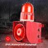 Y DIANS S Alarm Siren Waterproof Volume Tone Adjustable 120dB Loud Horn 25W Outdoor Security Button Siren with LED Strobe Light SLA-01H AC110V-120Volts view 3