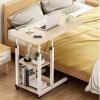 Portable Mobile Bedside Table,Medical Rolling Bedside Table,Sofa Bedside Table with Wheels Laptop Desk with Storage Rack for Reading Study (Color : C) view 1