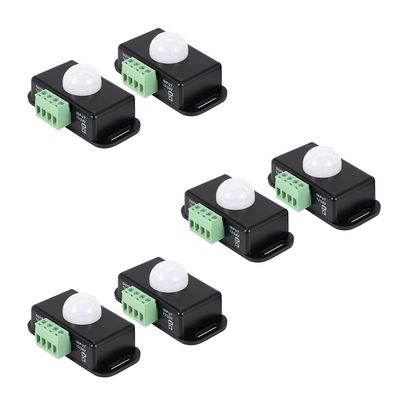 6 X DC 12V/24V 8A Body Infrared PIR Motion Sensor Switch LED Light Strip Automatic, Black