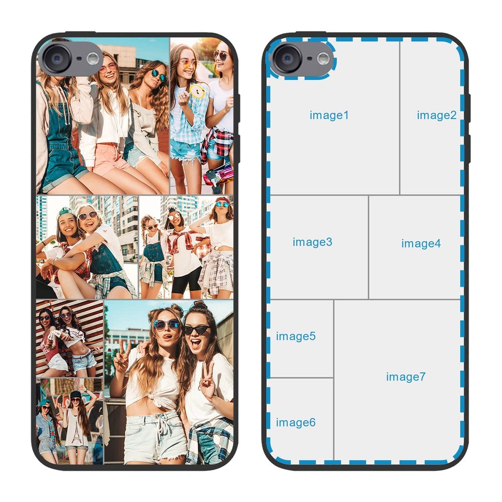 YahCase Custom Phone Case for iPod Touch 5/6/7,Customized Personalized Multi-Picture Collage Photos Cover Anti-Scratch Shock-Resistant Soft Protective TPU Phone Case