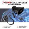 Alarm Horn Siren PA Speaker Mic System, BANHAO 100w 12v 7 Sound Loud Car Alarm Police Car Siren Speaker System Emergency Amplifier Kit for 12V Truck Lorry Boat Vehicle view 2
