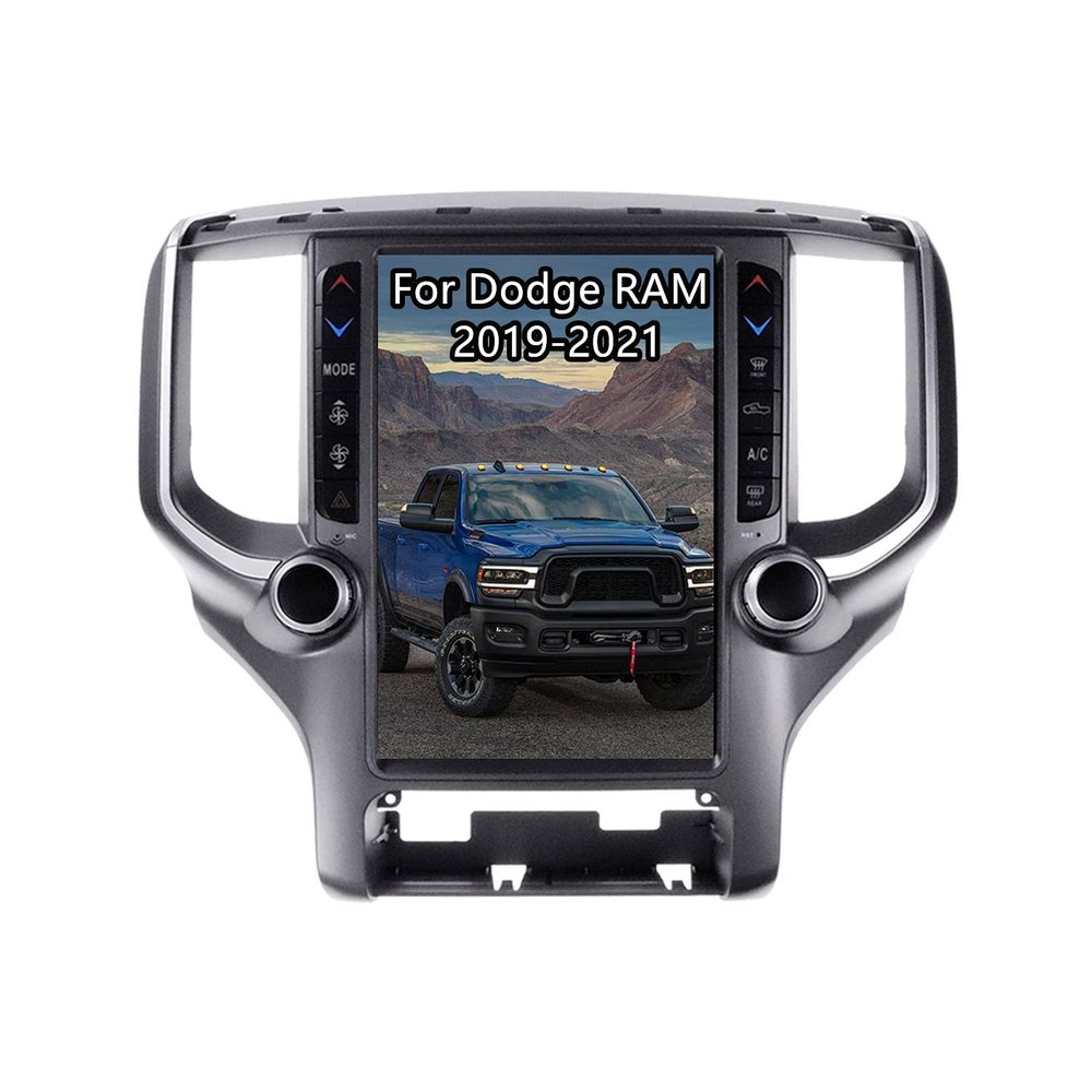 ZWNAV Tesla Style Touch Screen Radio for Dodge Ram 1500 2019 2020 2021 Truck Car Stereo Android Auto Replacement Head Unit GPS Navigation Multimedia Player Wireless Carplay (2019+, 4GB+64GB)