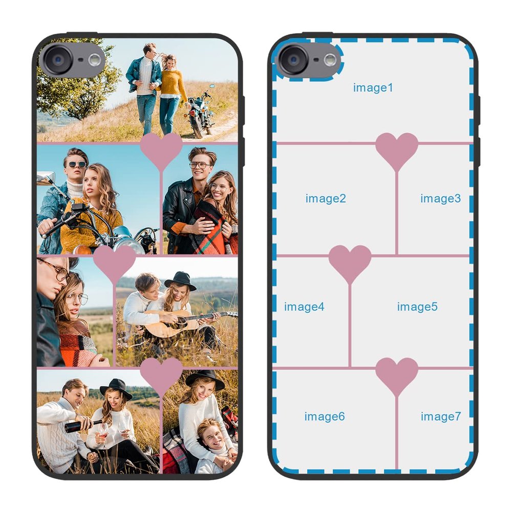 YahCase Custom Phone Case for iPod Touch 5/6/7,Customized Personalized Multi-Picture Collage Photos Cover Anti-Scratch Shock-Resistant Soft Protective TPU Phone Case