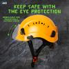 AOLAMEGS Construction Yellow Hard Hats - ANSI Z89.1 Class C Approved Adjustable Vented Hard Hat with Clear Visor for Men Women 6-Point Suspension ABS Safety Helmet for Outdoor Height Work view 3