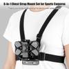 Andoer 6 in 1 Chest Strap Adjustable Chest Harness Strap with Swivel Phone Clip Replacement for Gopro Hero10 9 8 7 6 5 4 Session 3 and 3 2 1 Fusion Osmo Cameras Smartphones, Black view 3
