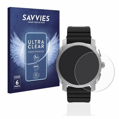 savvies Screen Protector Compatible with Fossil Gen 6 Hybrid Machine (45mm) Protection Film Clear 6-Pack