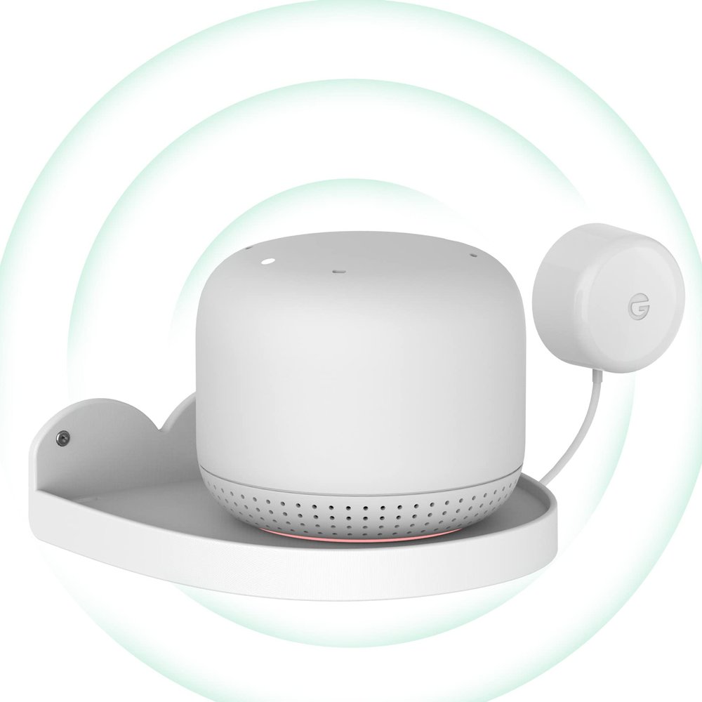 Aokicase Wall Mount for Google Nest WiFi 1/2 Simple and Robust Wall Mount Stand for Google Nest WiFi 1/2 Mount with Cable Management, No Messy Cables (White)