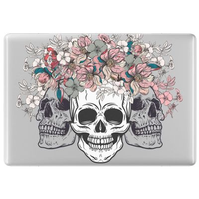 Cavka Hard Case Compatible with MacBook Air 13 15 inch Pro 16 14 M5 M4 M3 M2 M1 Mac Book 2025 2024 2022 2020 Plastic Gothic Flowers Clear Aesthetic Touch Bar Floral Skull Crown Skeleton Glossy