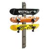 MyGift 6 Skateboards Wall Mount Stand, Gray Wood Longboard Wall Hanger Display Rack with Diagonal Cutout Slots view 4