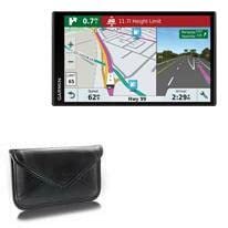 BoxWave Case Compatible with Garmin RV 770 LMT-S - Elite Leather Messenger Pouch, Synthetic Leather Cover Case Envelope Design - Jet Black