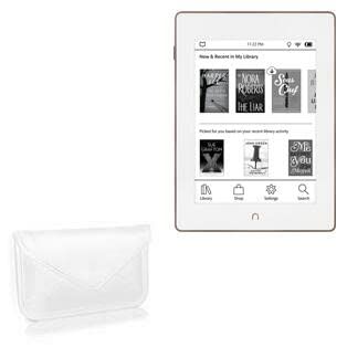 BoxWave Case Compatible with Barnes & Noble Nook GlowLight Plus (2015 Edition 6 in) - Elite Leather Messenger Pouch, Synthetic Leather Cover Case Envelope Design - Ivory White