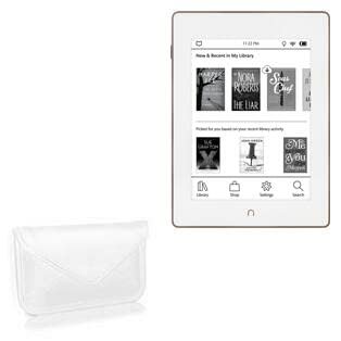 BoxWave Case Compatible with Barnes & Noble Nook GlowLight Plus (2015 Edition 6 in) - Elite Leather Messenger Pouch, Synthetic Leather Cover Case Envelope Design - Ivory White