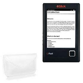 BoxWave Case Compatible with Foxit Software eSlick eBook Reader - Elite Leather Messenger Pouch, Synthetic Leather Cover Case Envelope Design - Ivory White