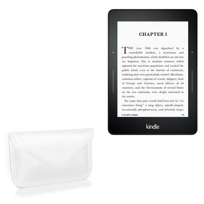 BoxWave Case Compatible with Amazon Kindle Paperwhite (3rd Gen 2015) - Elite Leather Messenger Pouch, Synthetic Leather Cover Case Envelope Design - Ivory White