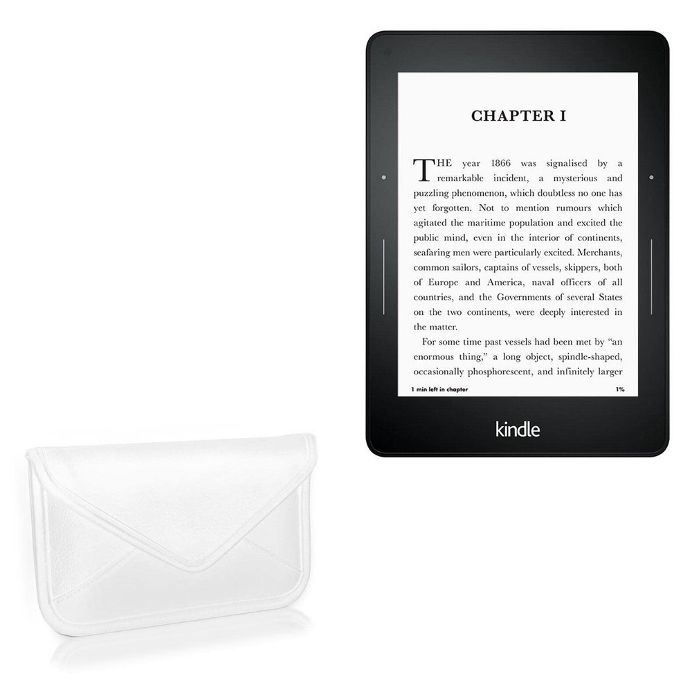 BoxWave Case Compatible with Amazon Kindle Paperwhite (3rd Gen 2015) - Elite Leather Messenger Pouch, Synthetic Leather Cover Case Envelope Design - Ivory White
