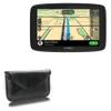 BoxWave Case Compatible with Tomtom Go Comfort (6 in) - Elite Leather Messenger Pouch, Synthetic Leather Cover Case Envelope Design - Jet Black view 1