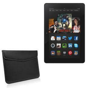 BoxWave Case Compatible with Kindle Fire HDX 8.9 (3rd Gen 2013) - Executive Leather Pouch, Slim Leather Sleeve Cover with Soft Lining - Jet Black