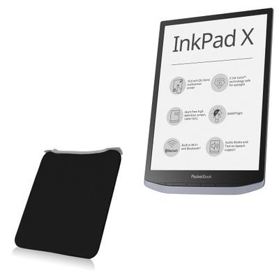 BoxWave Case Compatible with Pocketbook InkPad X - SlipSuit, Soft Slim Neoprene Pouch Protective Case Cover - Jet Black