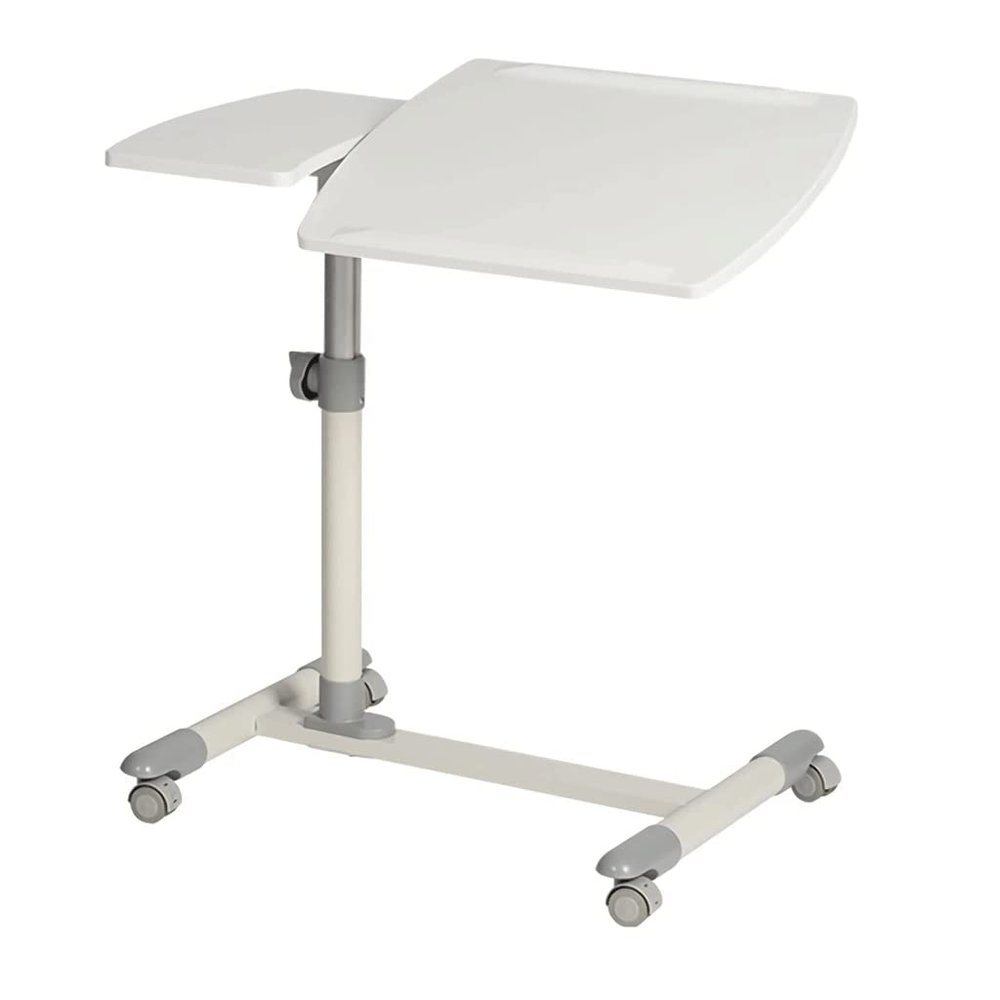PAASHE Overbed Bedside Table Portable Rotatable Overbed Table Laptop Desk Adjustable Laptop Stand for Laptops Comfortable Rolling Laptop Desk for Home Office Portable