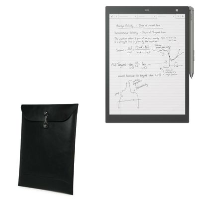 BoxWave Case Compatible with Sony DPT-CP1 - Nero Leather Envelope, Leather Wallet Style Flip Cover