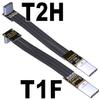 QJJ USB 2.0 Type-C Male to Type-C Male Flat Cable (10cm, T1F-T2H) view 3