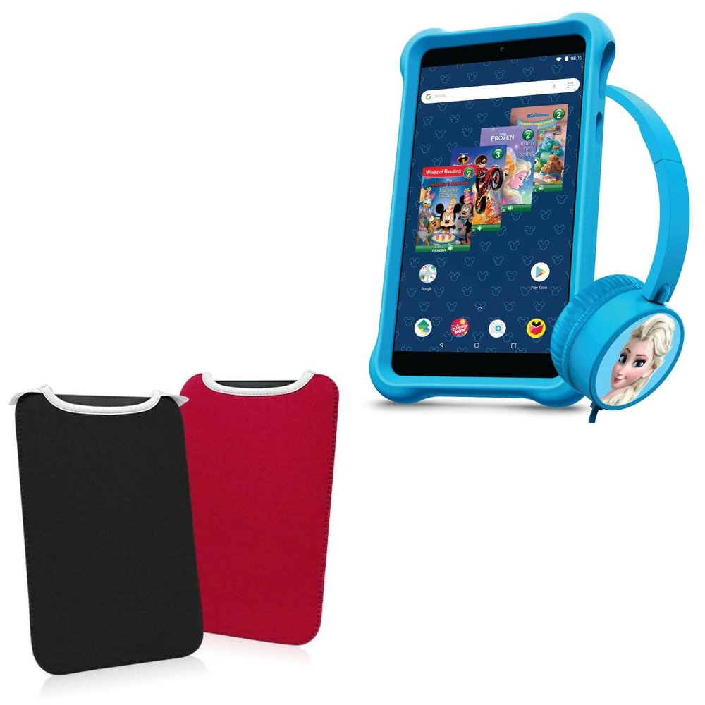 BoxWave Case Compatible with Packard Bell Tablet Disney Edition (7 in) - SlipSuit, Soft Slim Neoprene Pouch Protective Case Cover - Jet Black/Crimson Red (Reversible)