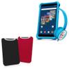 BoxWave Case Compatible with Packard Bell Tablet Disney Edition (7 in) - SlipSuit, Soft Slim Neoprene Pouch Protective Case Cover - Jet Black/Crimson Red (Reversible) view 1