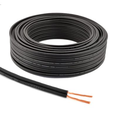 16 AWG Speaker Wire 100ft OFC 16/2 Gauge Flexible Full Copper Home Car Audio Speaker Wire Black - 100 Feet