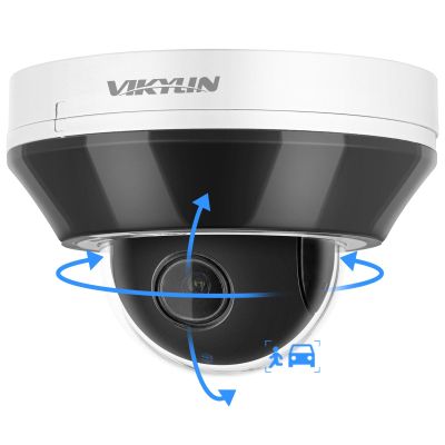 6MP IP PoE PTZ Camera Outdoor with Pan/Tilt 3X Optical Zoom,2.8-8mm Motorized Lens,98ft IR Night Vision, Built-in Mic, Human/Vehicle Detection,IP66&IK10, Blue Iris, NDAA Compliant Dome Mini PTZ Camera