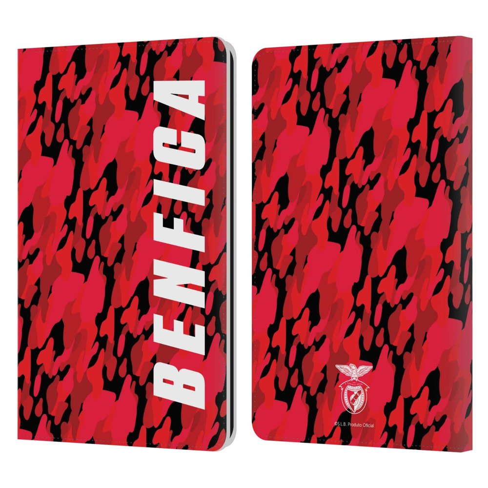 Head Case Designs Officially Licensed S.L. Benfica Camouflage 2021/22 Crest Leather Wallet Case Compatible with Kindle Paperwhite 1/2 / 3