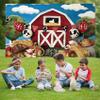 10x6.5ft Red Farm Party Photo Backdrop Cute Farm Animals Barn Backdrop Banner Grass Sky Baby Birthday Party Decoration for Grass Children Birthday Party Supplies Portrait Photography Background view 2