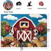 10x6.5ft Red Farm Party Photo Backdrop Cute Farm Animals Barn Backdrop Banner Grass Sky Baby Birthday Party Decoration for Grass Children Birthday Party Supplies Portrait Photography Background view 3