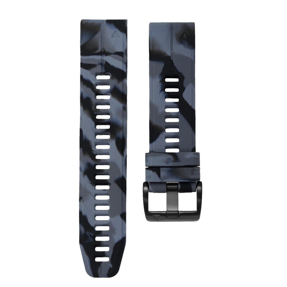 Abanen Camo Silicone Watch Bands for Garmin Instinct 2 Solar,Forerunner 955,Fenix 6,Fenix 5 (Black-Grey)