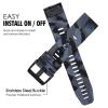 Abanen Camo Silicone Watch Bands for Garmin Instinct 2 Solar,Forerunner 955,Fenix 6,Fenix 5 (Black-Grey) view 2