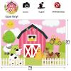 12x10ft Cartoon Pink Farm Animals Theme Backdrop for Boys and Girls Kids Birthday Party Decorations Pink Barn Farm Animal Photography Background Farm Animals Scenic Background Photo Booth Banner view 3