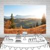 12x10ft Fall Nature Sunset Mountain Forest Photography Backdrop Weathered Mountains Scenic Backdrop Outdoor Realistic Photographic Shoot Background Photo Portraits Studio Props view 3