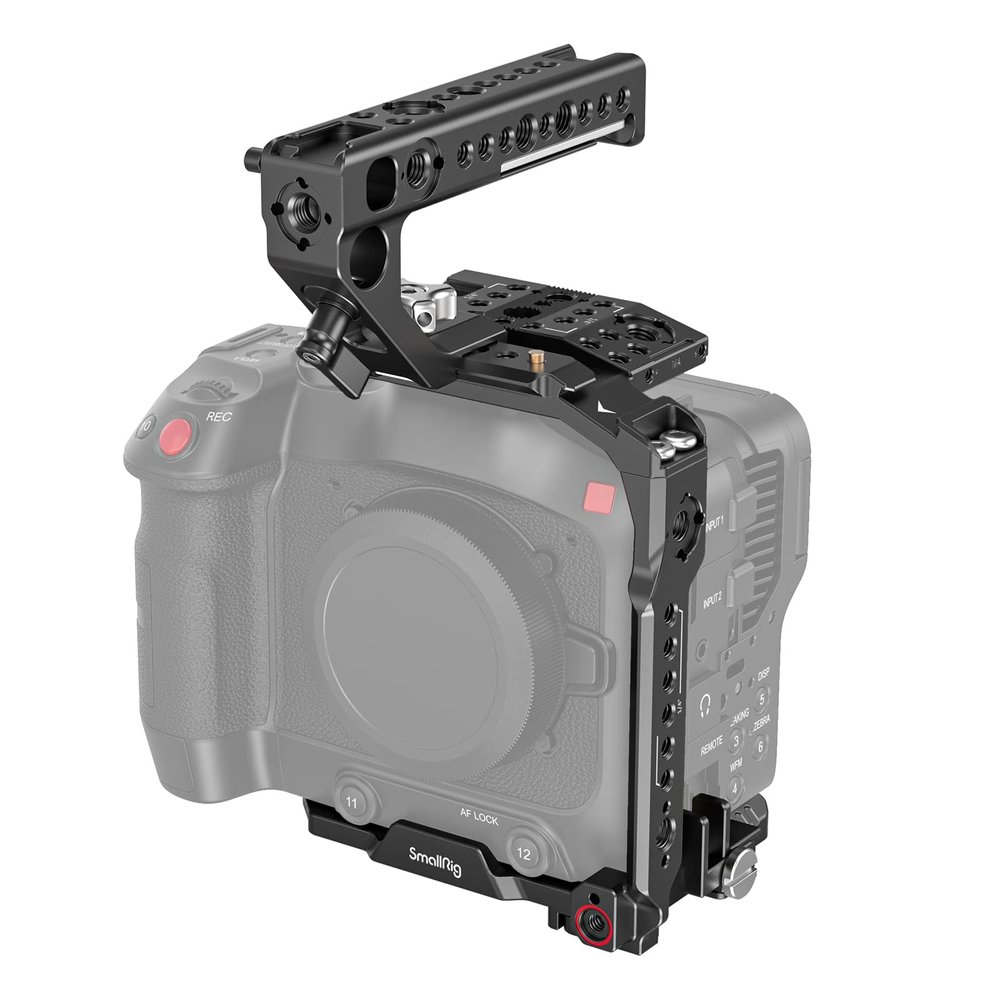 SmallRig Camera Cage Handheld Kit for EOS C70 for Canon with NATO Top Handle, Cable Clamp for HDMI, Top Plate, Side Plate, Baseplate, 1/4''-20 Screw, Locating Holes for ARRI