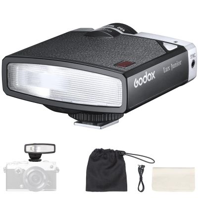 Godox Lux Junior Flash for Canon/Sony/Fujifilm/Nikon/Panasonic/Olympus, GN12 with 7 Levels Flash Power, S1/S2 Optical Control, GODOX Lux Junior Retro Camera Flash for Sony ZV1/ZVE10, NOT for ZV-1F