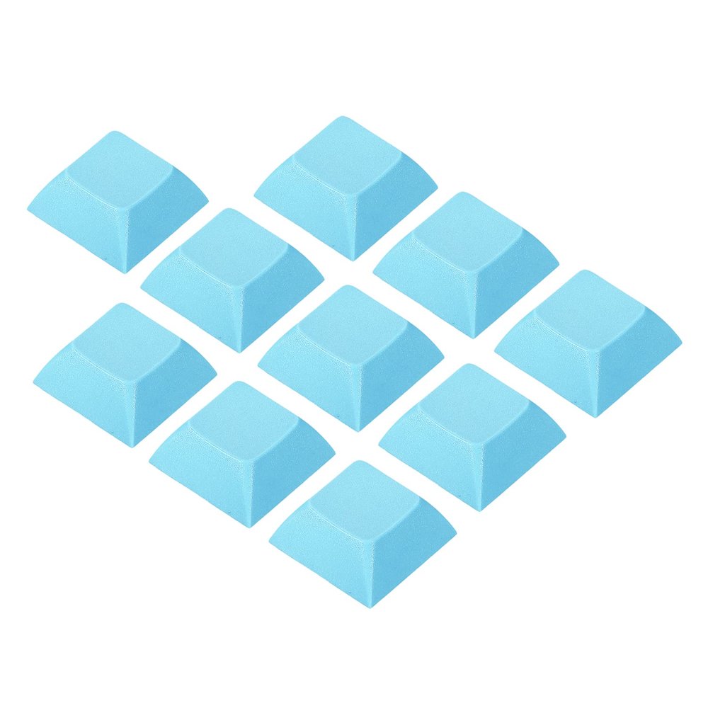 PATIKIL 1U Blank Keycaps, 10 Pack Universal PBT Keyboard Replacement Accessories for MX Mechanical Keyboard, Cyan