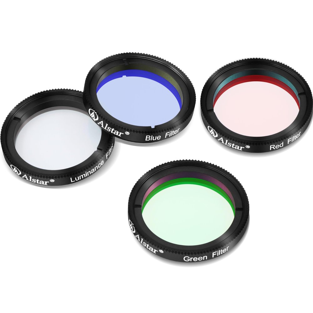 Alstar Deluxe Telescope LRGB 1.25 Inch Filter Set - Colour Filters for Use with Monochrome CCD Cameras - Give Stunning Astrophotographic Results