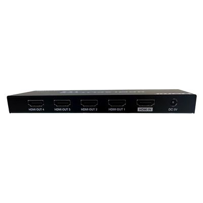 4 Way HDMI Amplified Splitter, HDMI High Speed with Ethernet, 4K@60Hz, HDMI v2.0, HDCP2.2, Metal Housing, CableWholesale