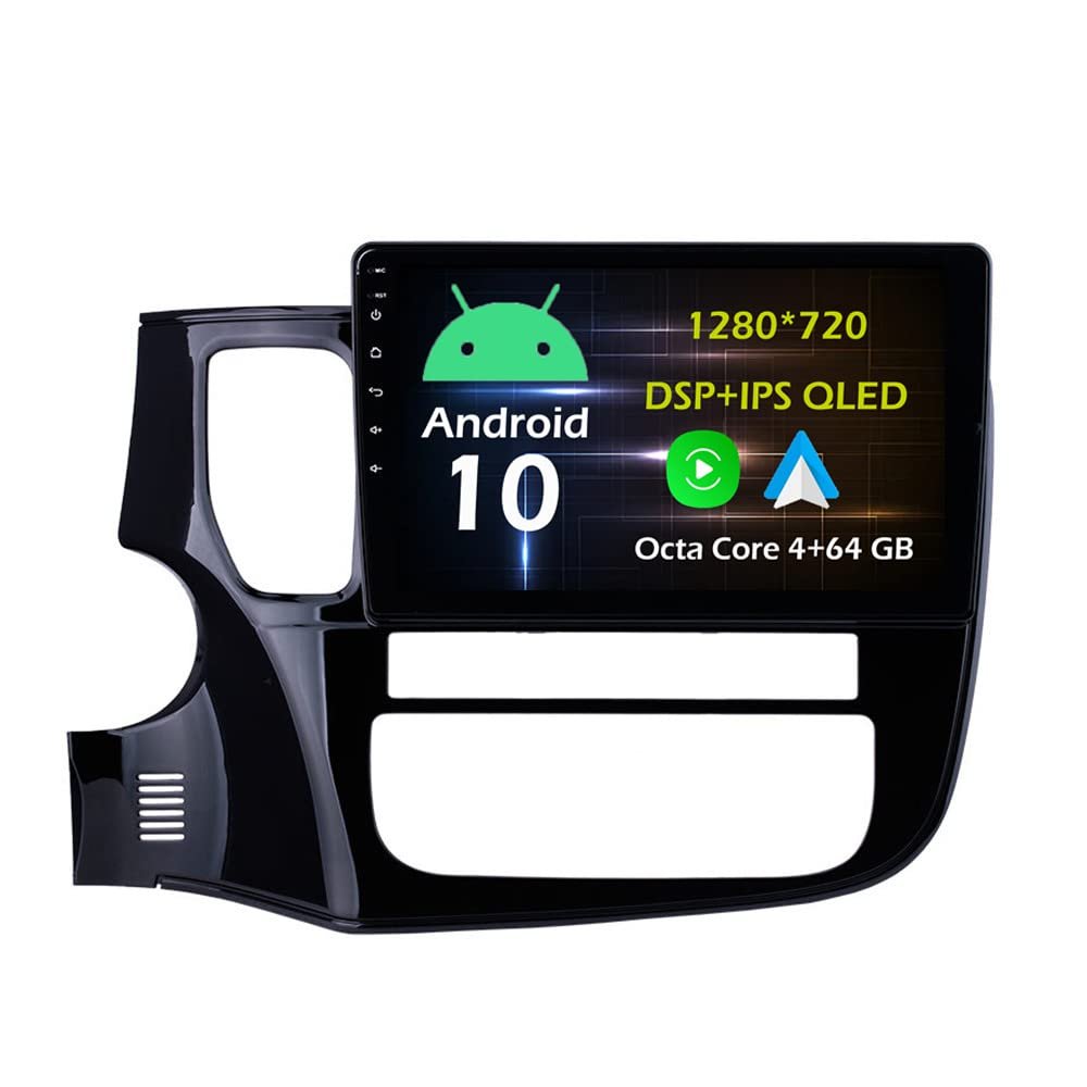 10.1'' 4+64GB Android 10 in Dash Car Stereo Radio Fit for Mitsubishi OUTLANDER 2014 15 16 17 18 19 GPS Navigation Head Unit Carplay Android Auto DSP 4G WIFI Bluetooth