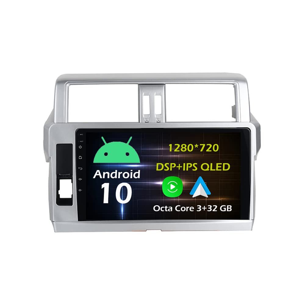 10.1'' 3+32GB Android 10 in Dash Car Stereo Radio Fit for Toyota Prado 150 2014-2017 Head Unit GPS Navigation Carplay Android Auto DSP 4G WiFi Bluetooth