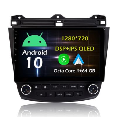 10.1'' 4+64GB Android 10 in Dash Car Stereo Radio Fit for 2003 04 05 06 07 Honda Accord 7th GPS Navigation Head Unit Carplay Android Auto DSP 4G WIFI Bluetooth