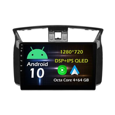 10.1'' 4+64GB Android 10 in Dash Car Stereo Radio Fit for Nissan-Sentra Black SV 2012 13 14 15 GPS Navigation Head Unit Carplay Android Auto DSP 4G WIFI Bluetooth